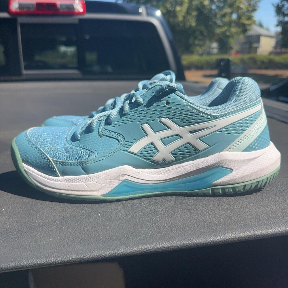 ASICS GEL-Dedicate 8 Shoes Womens 7.5 Blue Teal Tennis Pickleball Sneakers